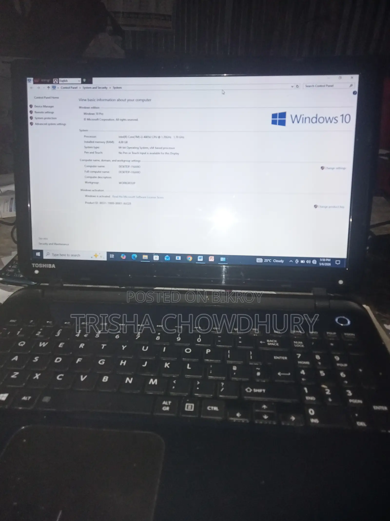 Laptop Toshiba Satellite L775D 4GB Intel Core I3 HDD 500GB