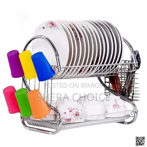 2-Tier Stainless Steel Dish Drainer Rack