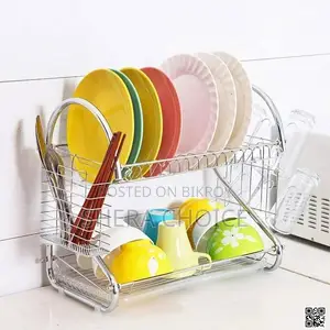 2-Tier Stainless Steel Dish Drainer Rack