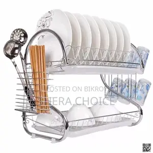 2-Tier Stainless Steel Dish Drainer Rack