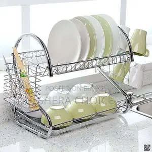 2-Tier Stainless Steel Dish Drainer Rack