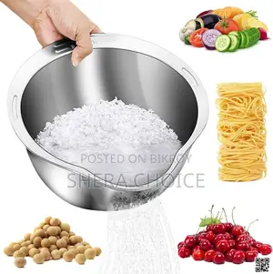 Stainless Steel Rice Washer Strainer Bowl