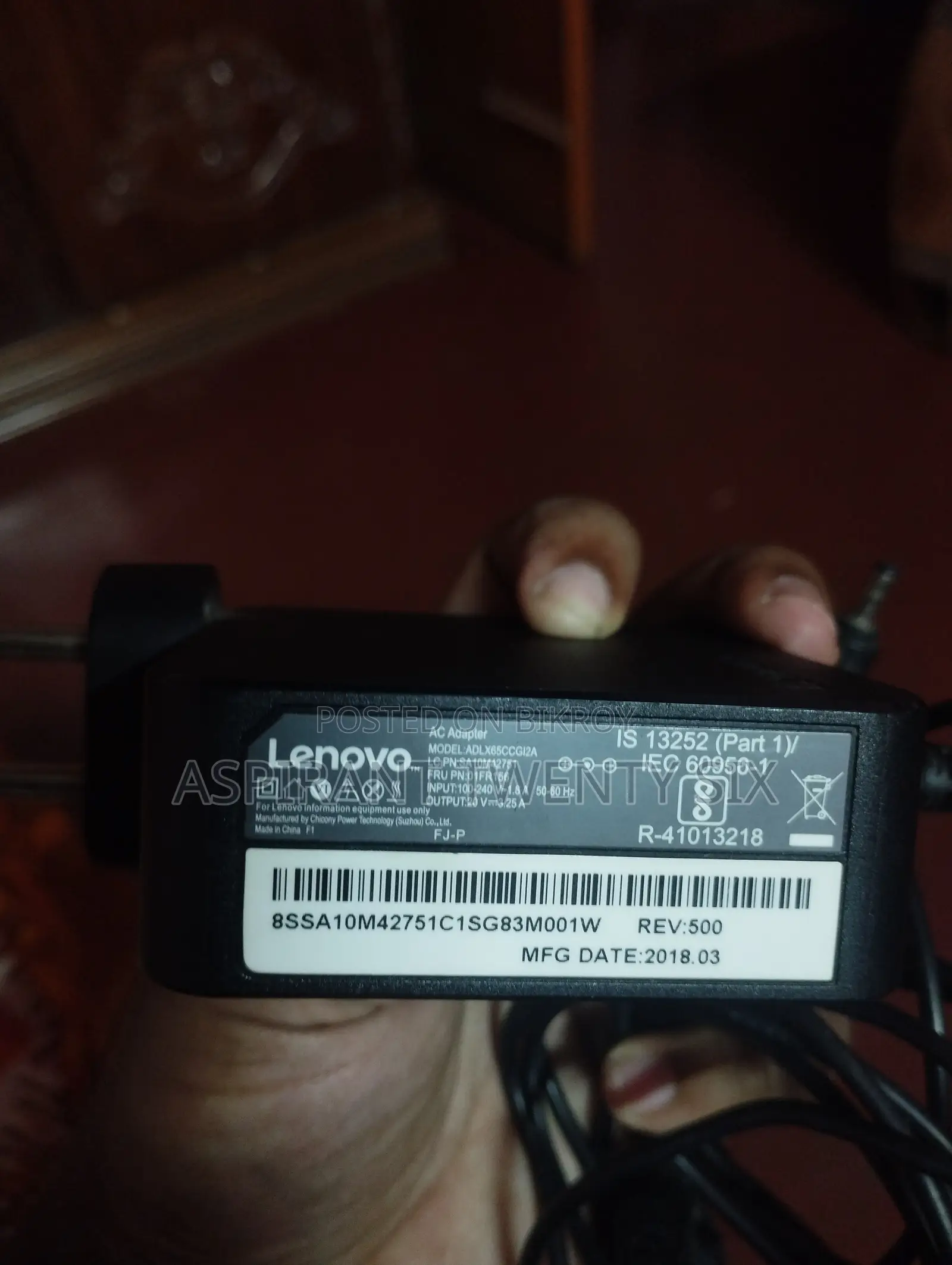 Lenovo 65w Model : Adlx65ccgi2a Original Laptop Charger