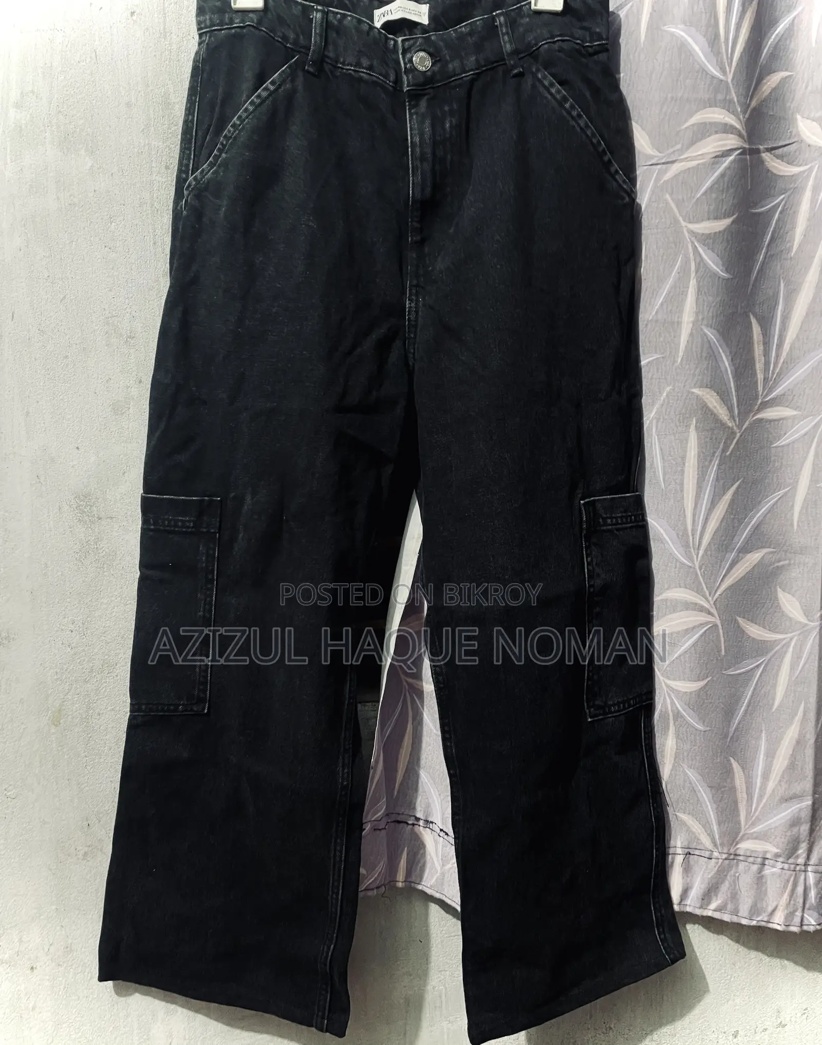 Orginal Zara Black Cargo Denim Jeans