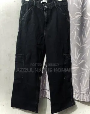 Orginal Zara Black Cargo Denim Jeans