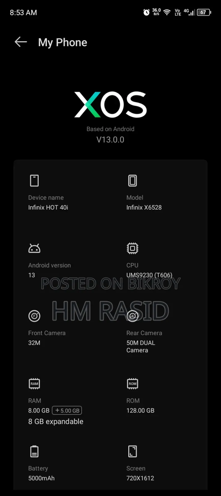Infinix Hot 40i 128 GB Black
