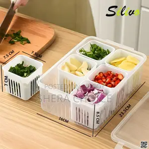 6-Grid Fridge Storage Box, Refrigerator Storage Box 6-Grid