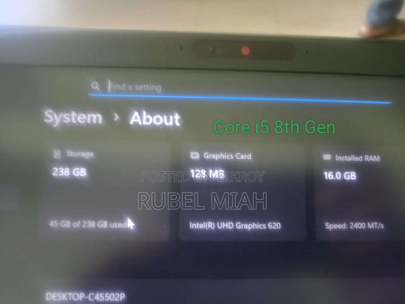 Laptop Dell Latitude 5400 16GB Intel Core I5 SSD 256GB