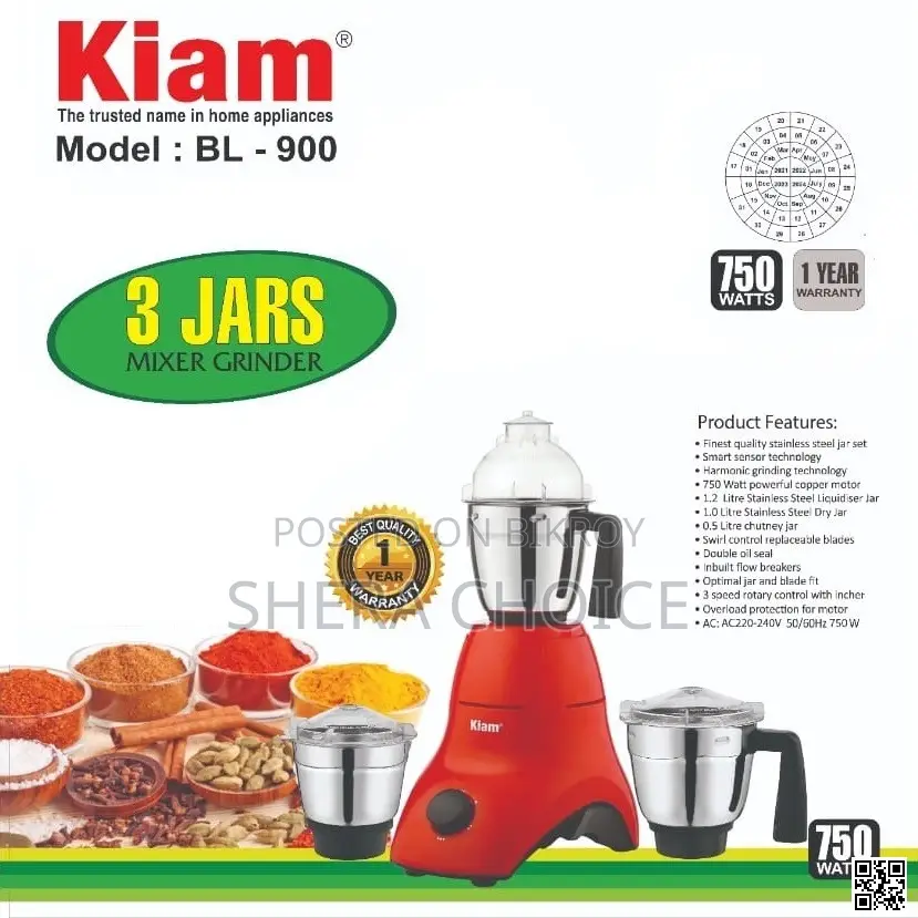 Kiam Bl 900 Mixer Grinder শক্তিশালী কিচেন পার্টনার আপনার রান্নার জন্য!