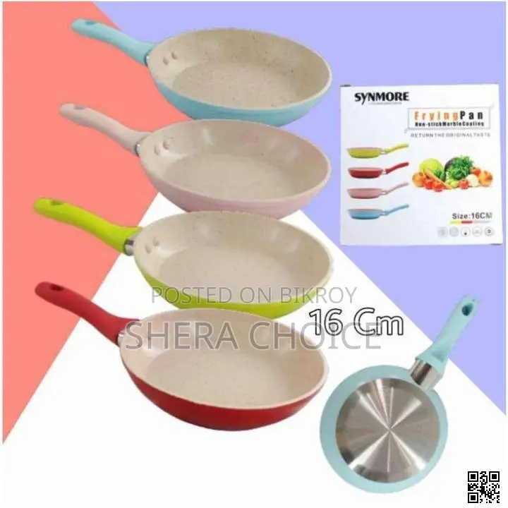 Synmore Non-Stick Frying Pan 16cm – Marble Coating Silicone Handle