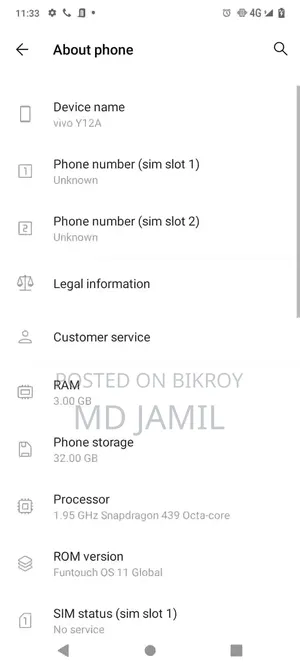 Vivo Y12s 32 GB Blue