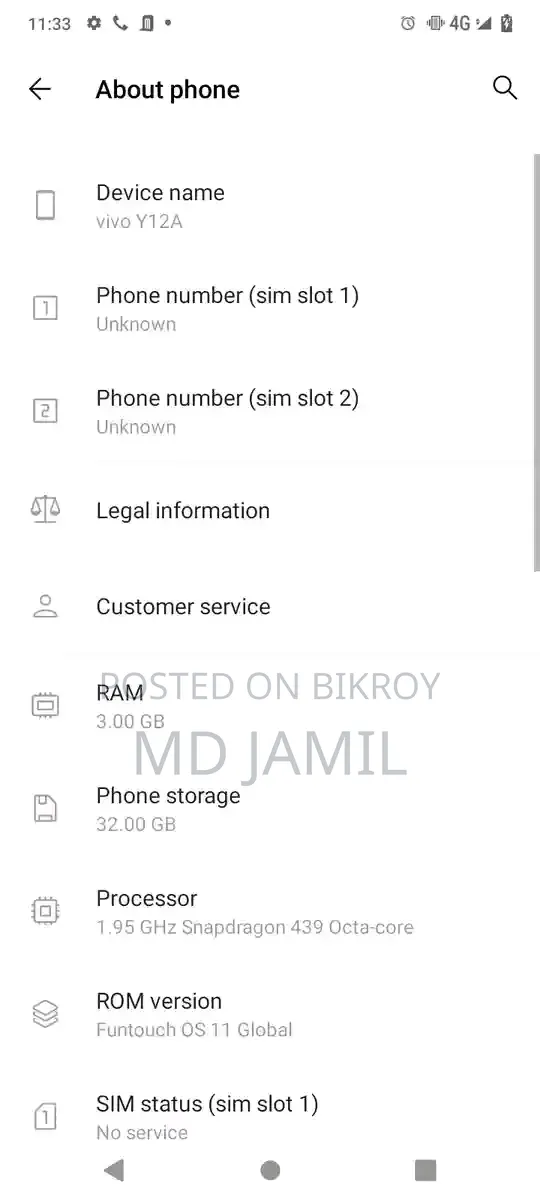 Vivo Y12s 32 GB Blue