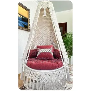 Elegant Multicolor Macrame Cotton Swing Hammock - Premium