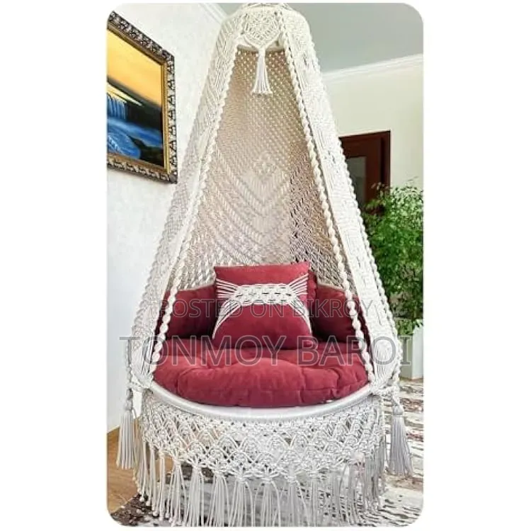 Elegant Multicolor Macrame Cotton Swing Hammock - Premium