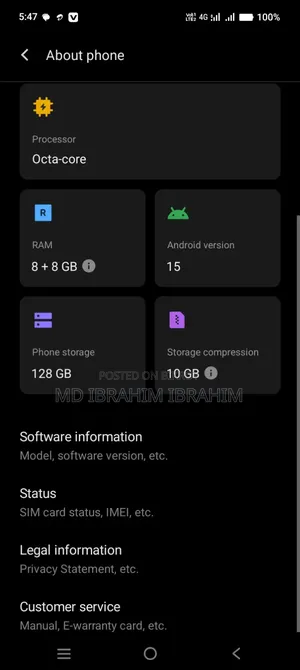 New Vivo Y21d 128 GB Gray