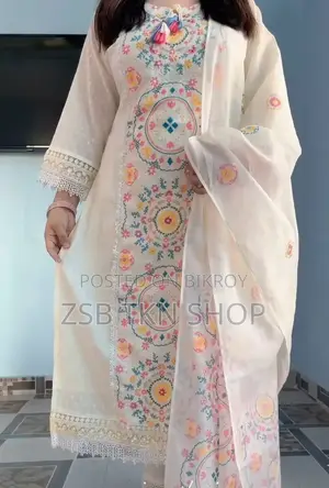 Eid Special Embroidery Work Premium Quality Three Piece
