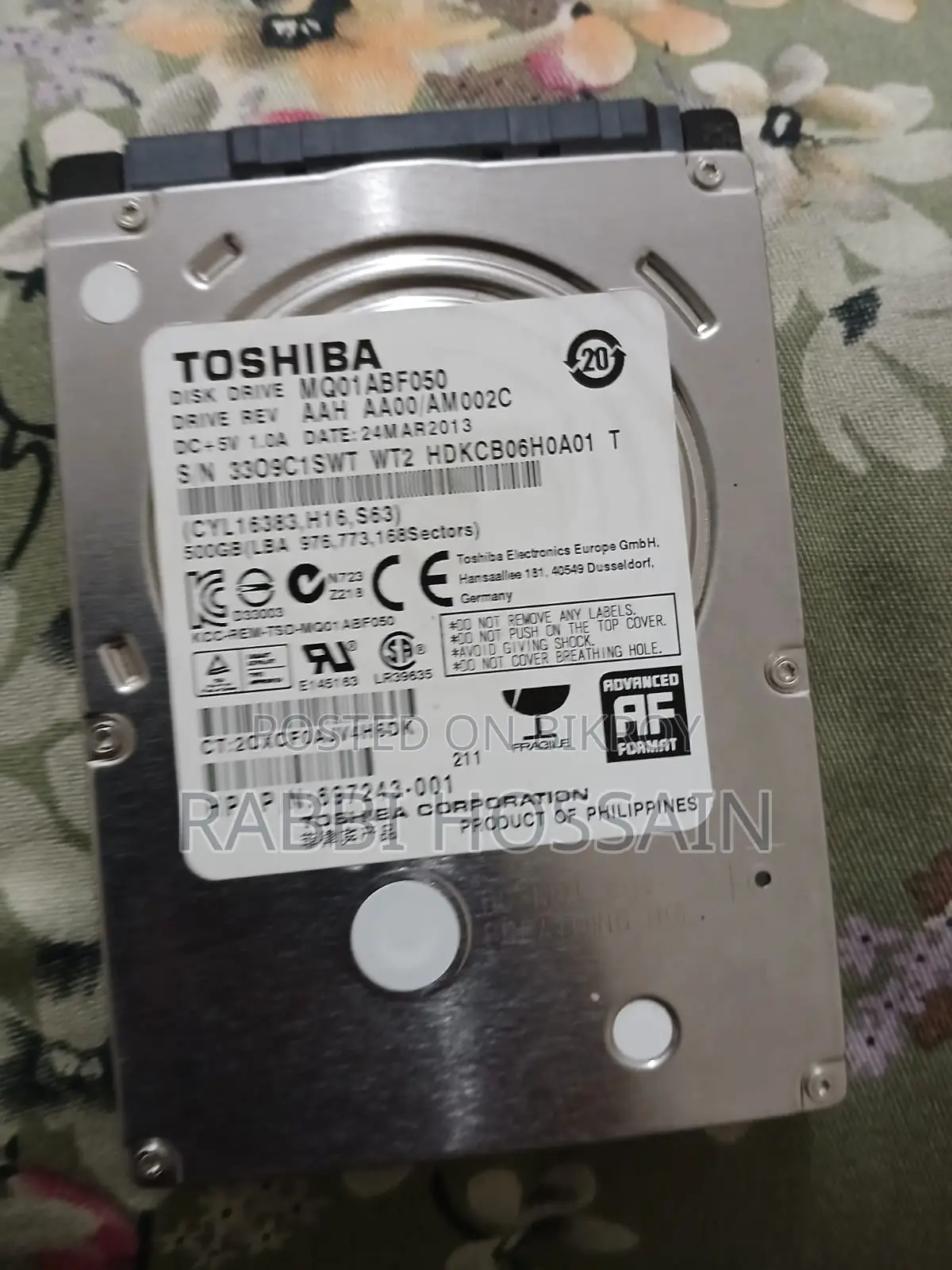 Toshiba 500gb Laptop Hard Drive (2.5” Sata)