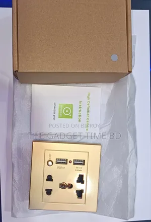 ইউএসবি পোর্ট স্পাই ক্যামেরা সহ 4G সিম ওয়াল সকেট আইপি ক্যামেরা