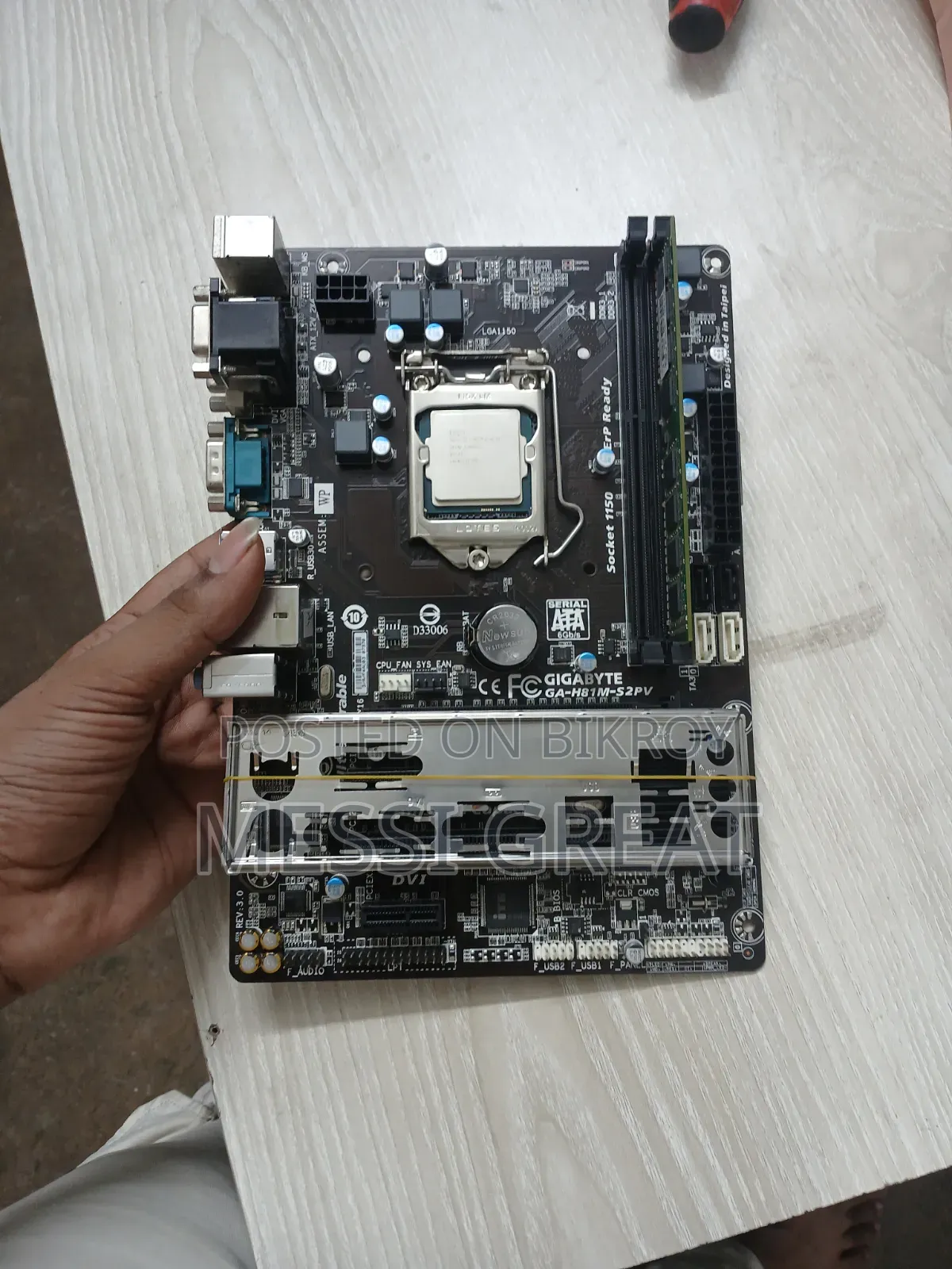 Gigabyte H81m Bord I3 4gen Processor and Ram Combo