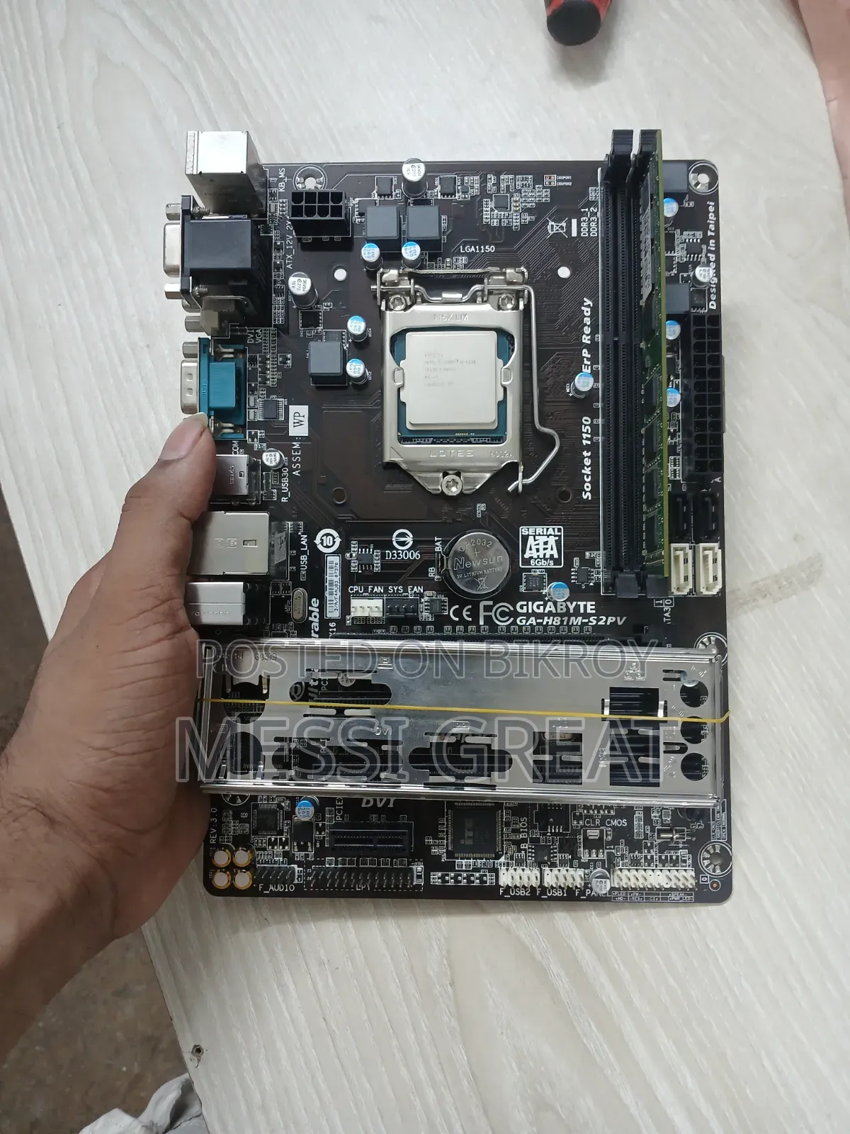Gigabyte H81m Bord I3 4gen Processor and Ram Combo