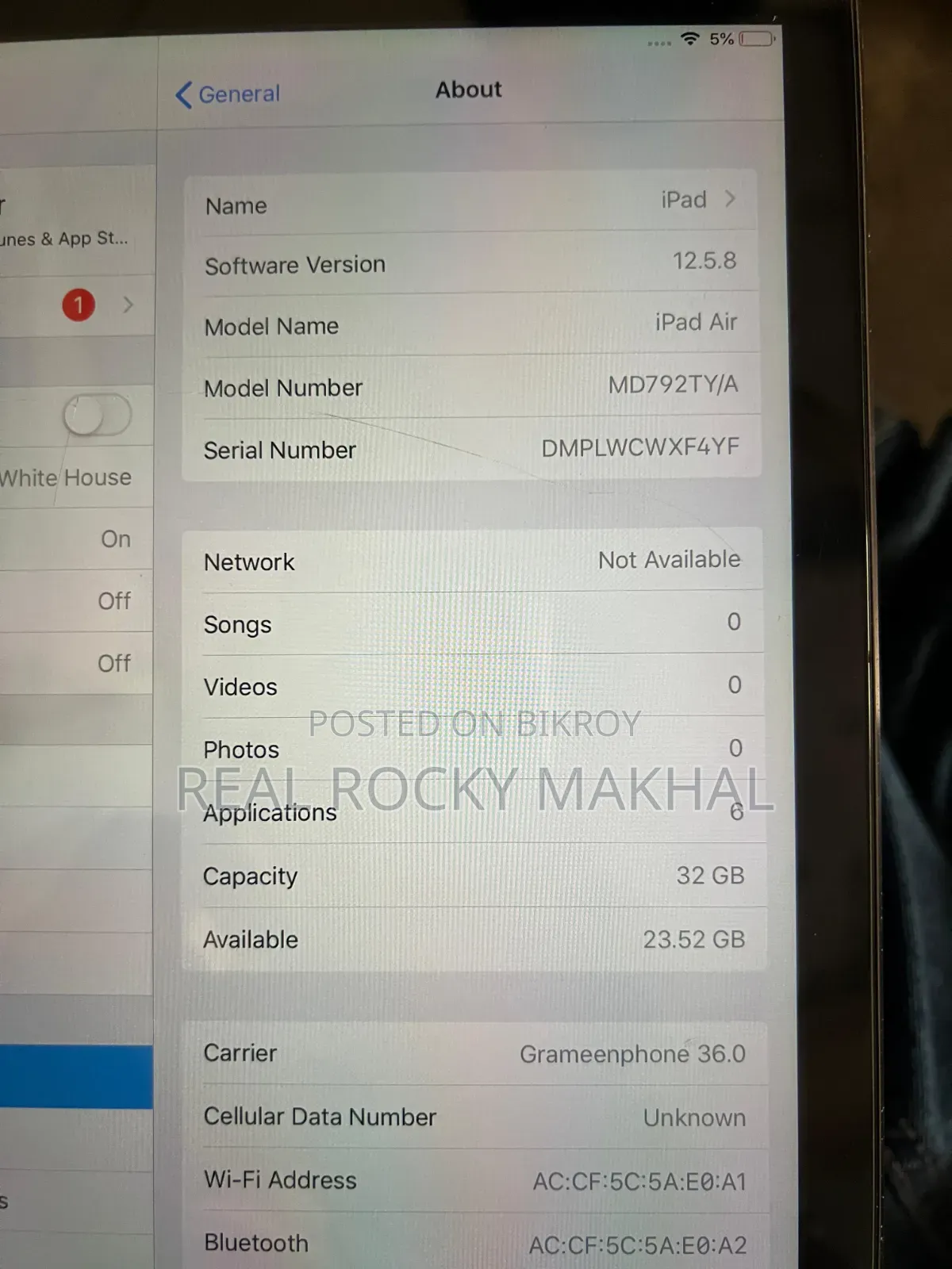 Apple iPad Air 16 GB গ্রে