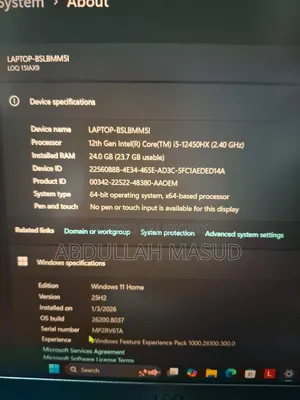 Laptop Lenovo LOQ 15AHP10 24GB Intel Core I5 SSD 1T