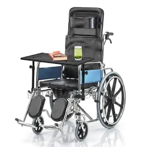 Heavy-Duty Backrest Wheelchair With Food Table