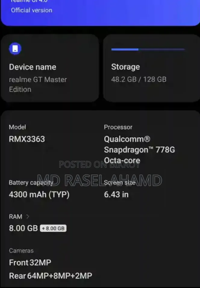Realme GT Master Edition 128 GB Black