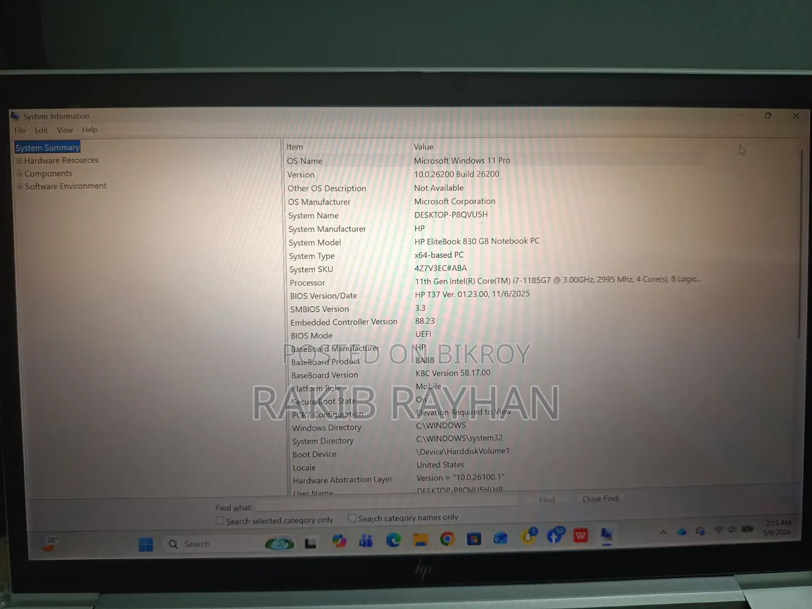 Laptop HP EliteBook 830 G8 16GB Intel Core I7 SSD 512GB