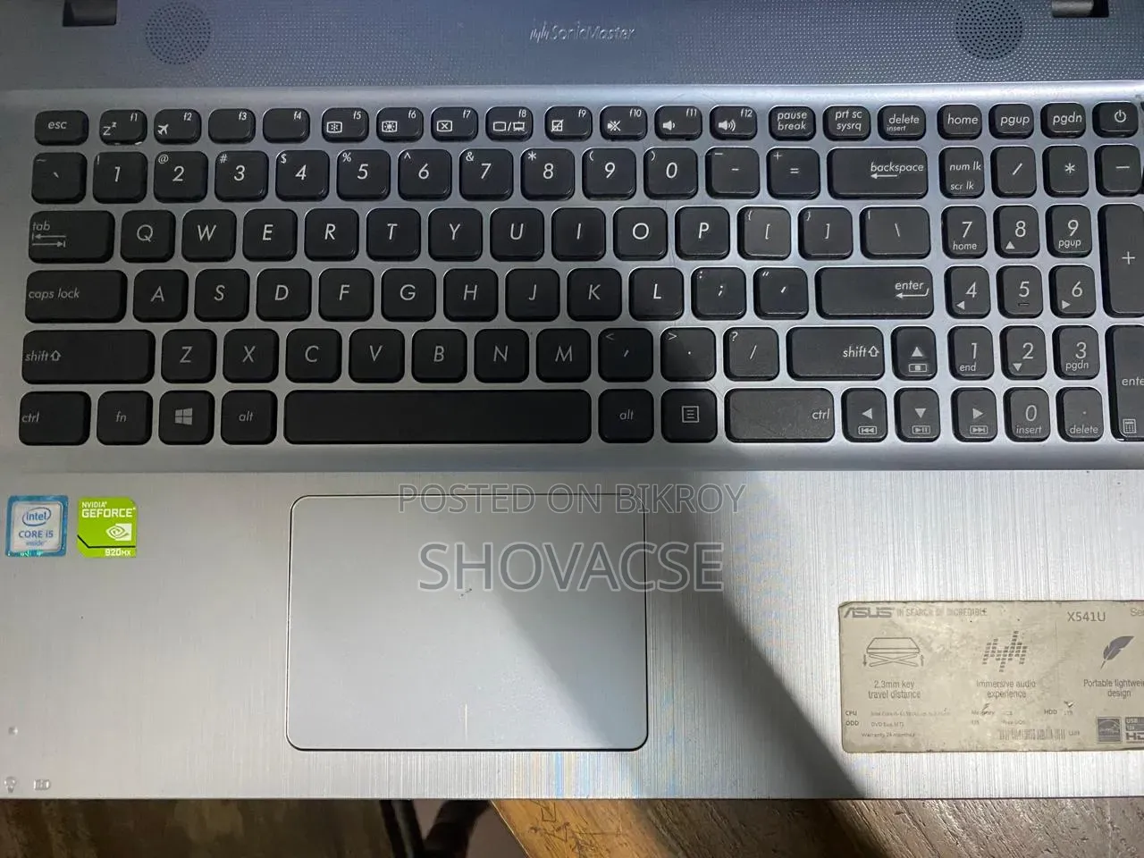 ল্যাপটপ Asus VivoBook Max X541UA 4GB Intel Core I5 HDD+SSD 1T