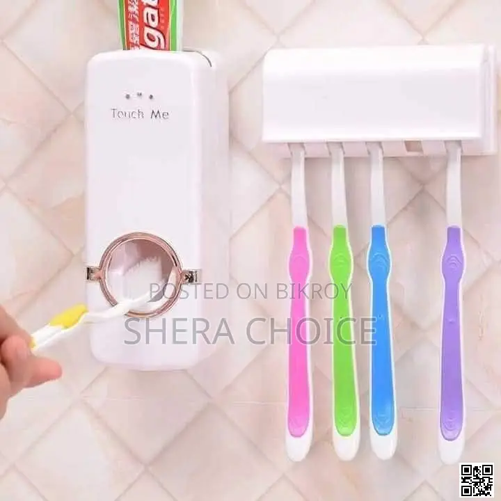 Automatic Toothpaste Dispenser With Toothbrush Holder