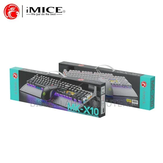 Imice Mk-X10 Mechanical Gaming Keyboard Mouse Combo (Black White)