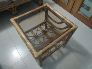 প্রিমিয়াম বেতের সোফা সেট (৩+১+১) + গ্লাস কফি টেবিল ও সাইড টেবিল