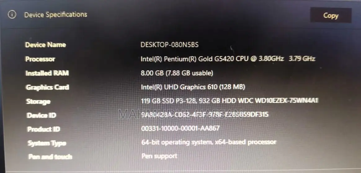 Desktop Computer Gigabyte GA-H110MSTX-HD3-ZK 8GB Intel Pentium HDD 1T