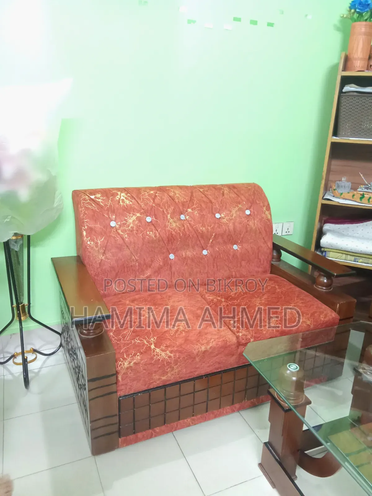 Malaysian Woodcut Sofa and Table