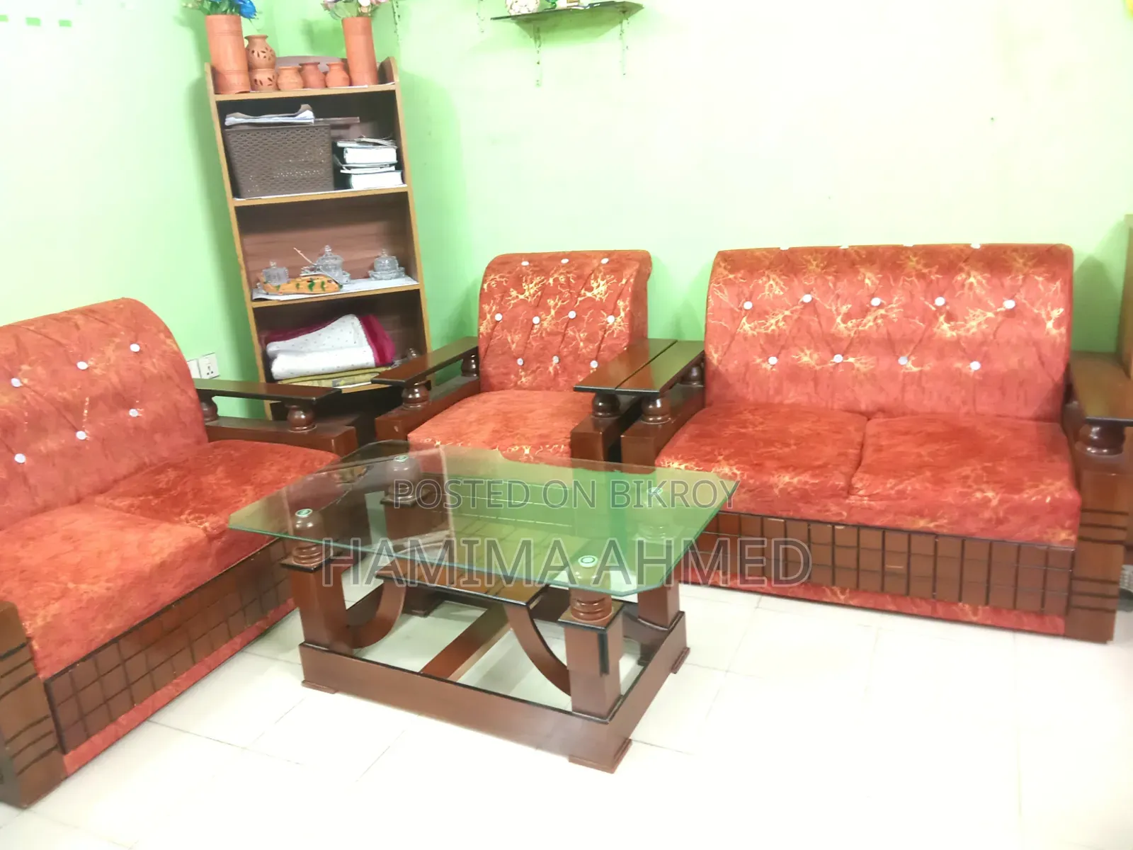 Malaysian Woodcut Sofa and Table