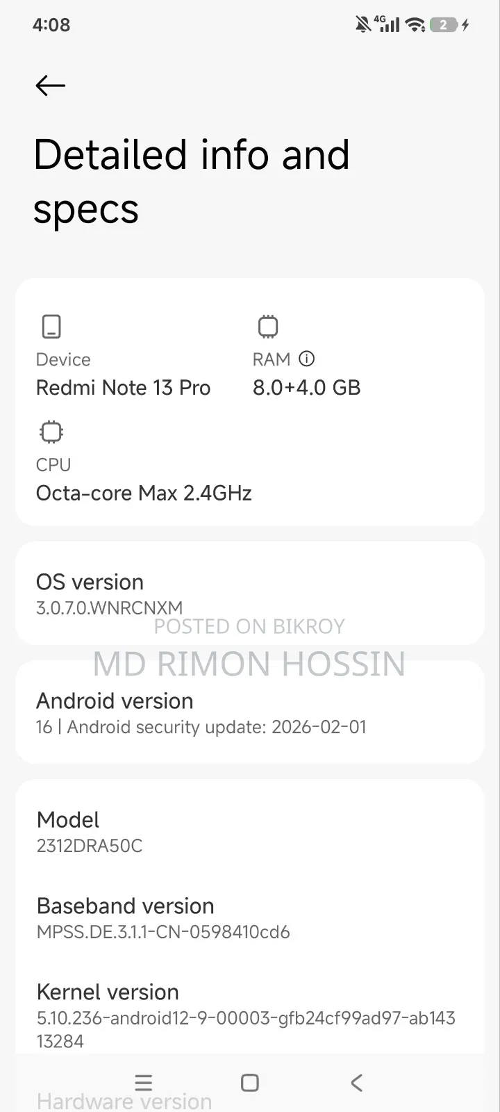Xiaomi Redmi Note 13 Pro 5G 128 GB Black