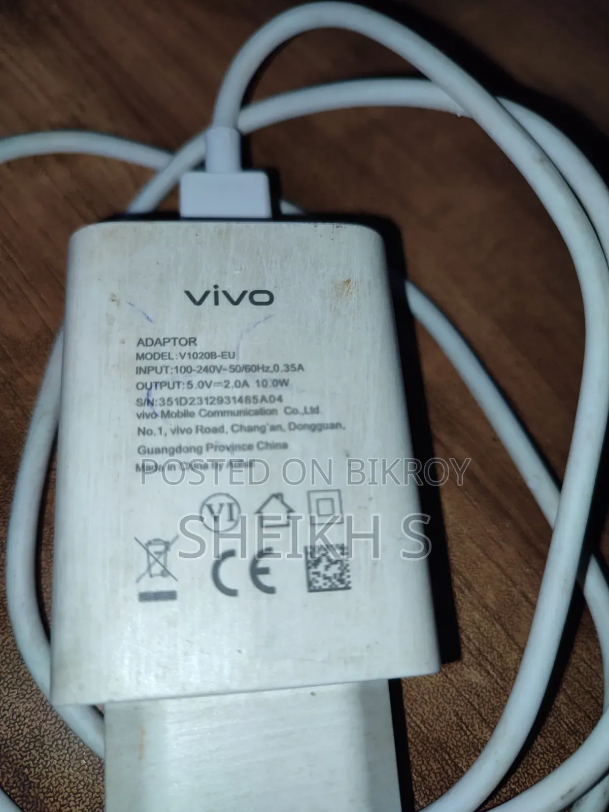 Vivo 10W Original Mobile Charger