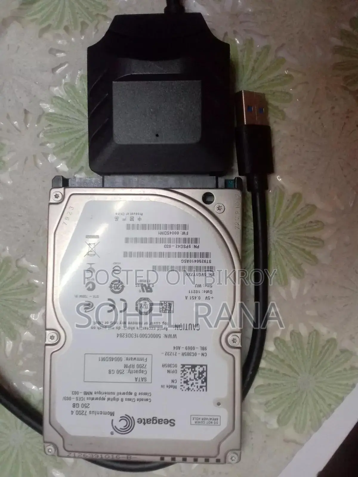 Laptop HDD With Sata to Usb Converter