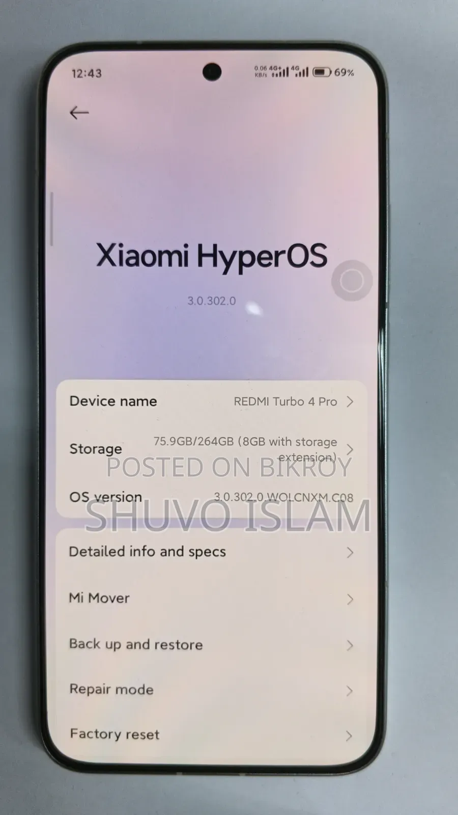 Xiaomi Redmi Turbo 4 Pro 256 GB White