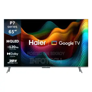 Haier ৬৫ ইঞ্চি P7 HQLED 4K বেজেল-লেস স্মার্ট গুগল টিভি (অফিসিয়াল ওয়ারেন্টি)