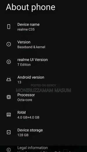 Realme C35 128 GB Black