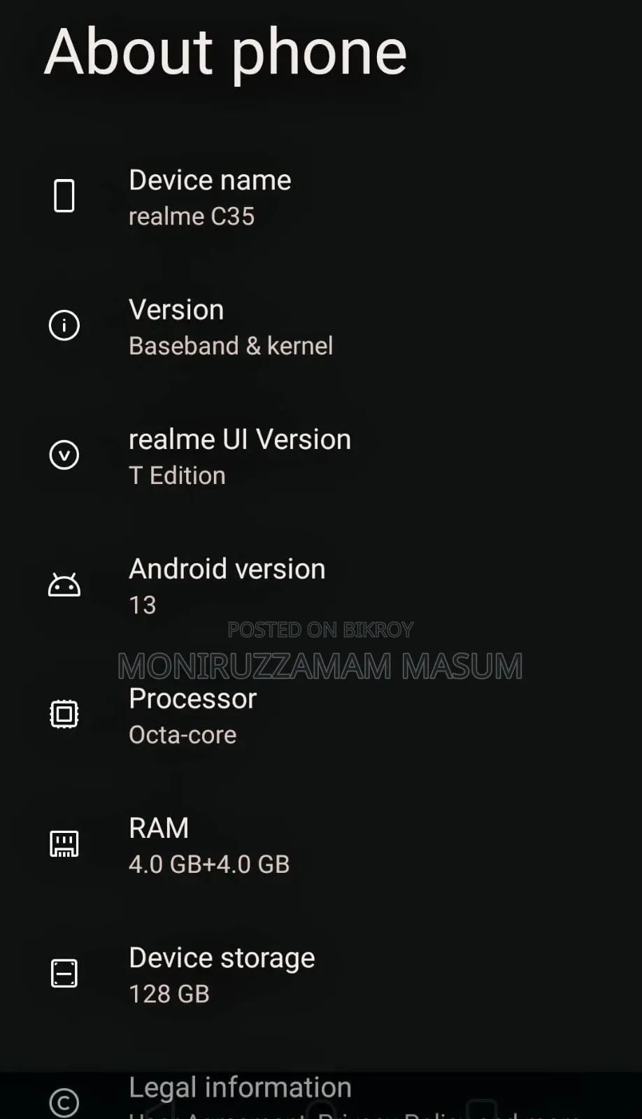 Realme C35 128 GB Black