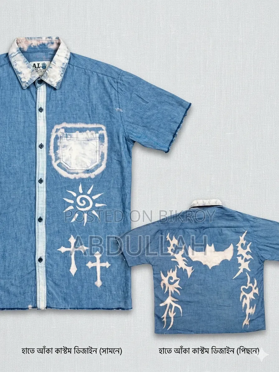 Custom Hand Made Street Style Soft Denim Shirt