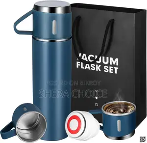 Premium Vacuum Flask Gift Set With 3 Cups