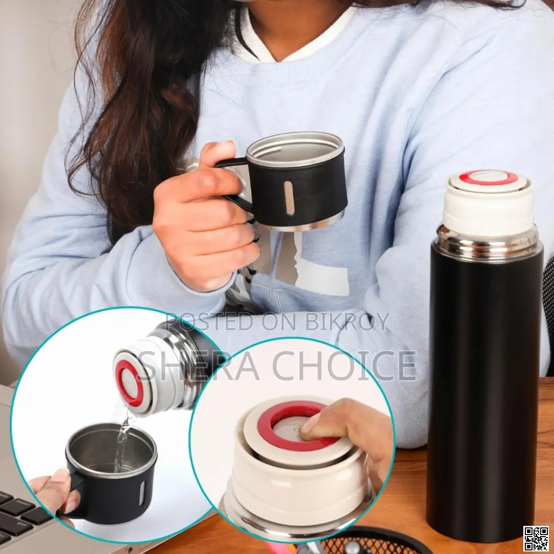 Premium Vacuum Flask Gift Set With 3 Cups