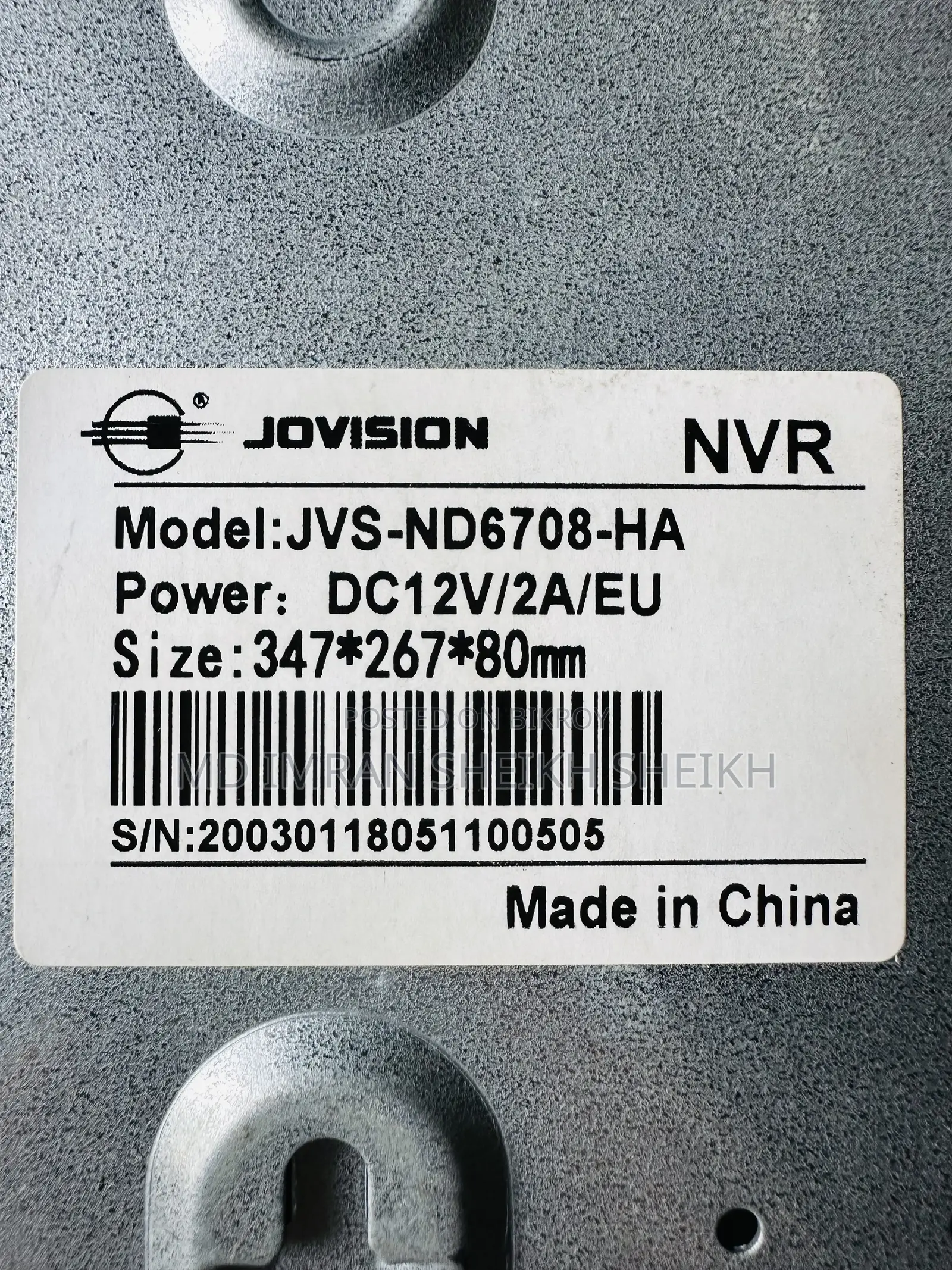 Jovision JVS-Nd6708-Ha NVR
