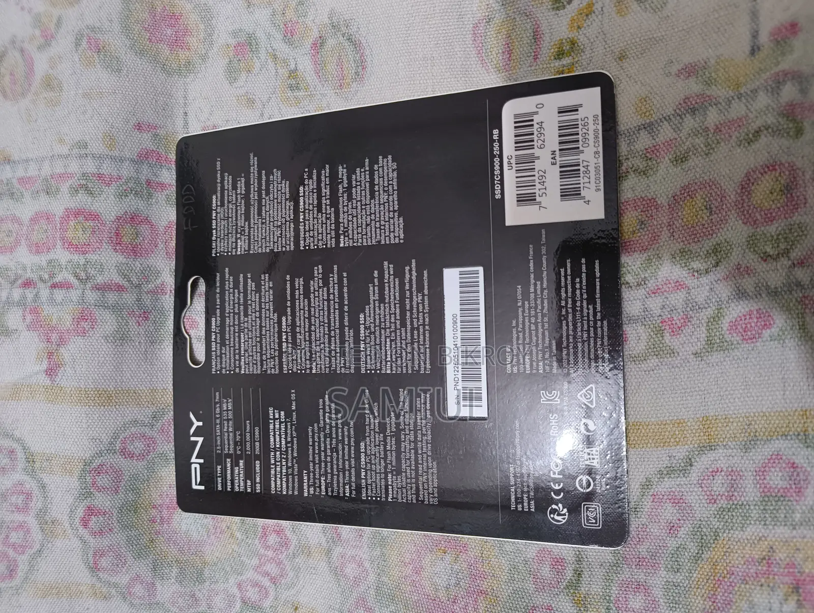 Pny Cs900 250GB 2.5” SATA SSD (New)