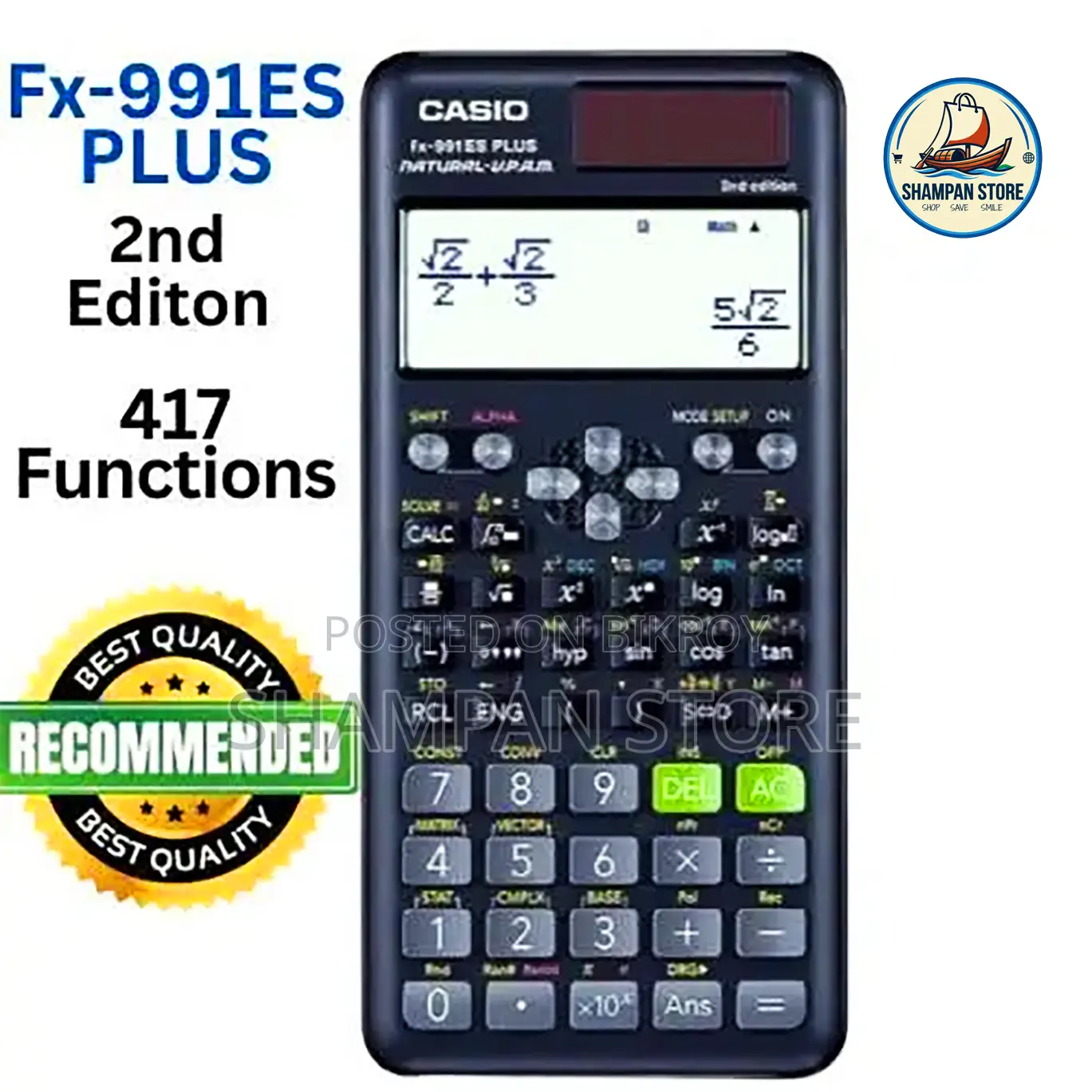 New Version Fx991es Plus 2nd Edition Scientific Calculator-417function