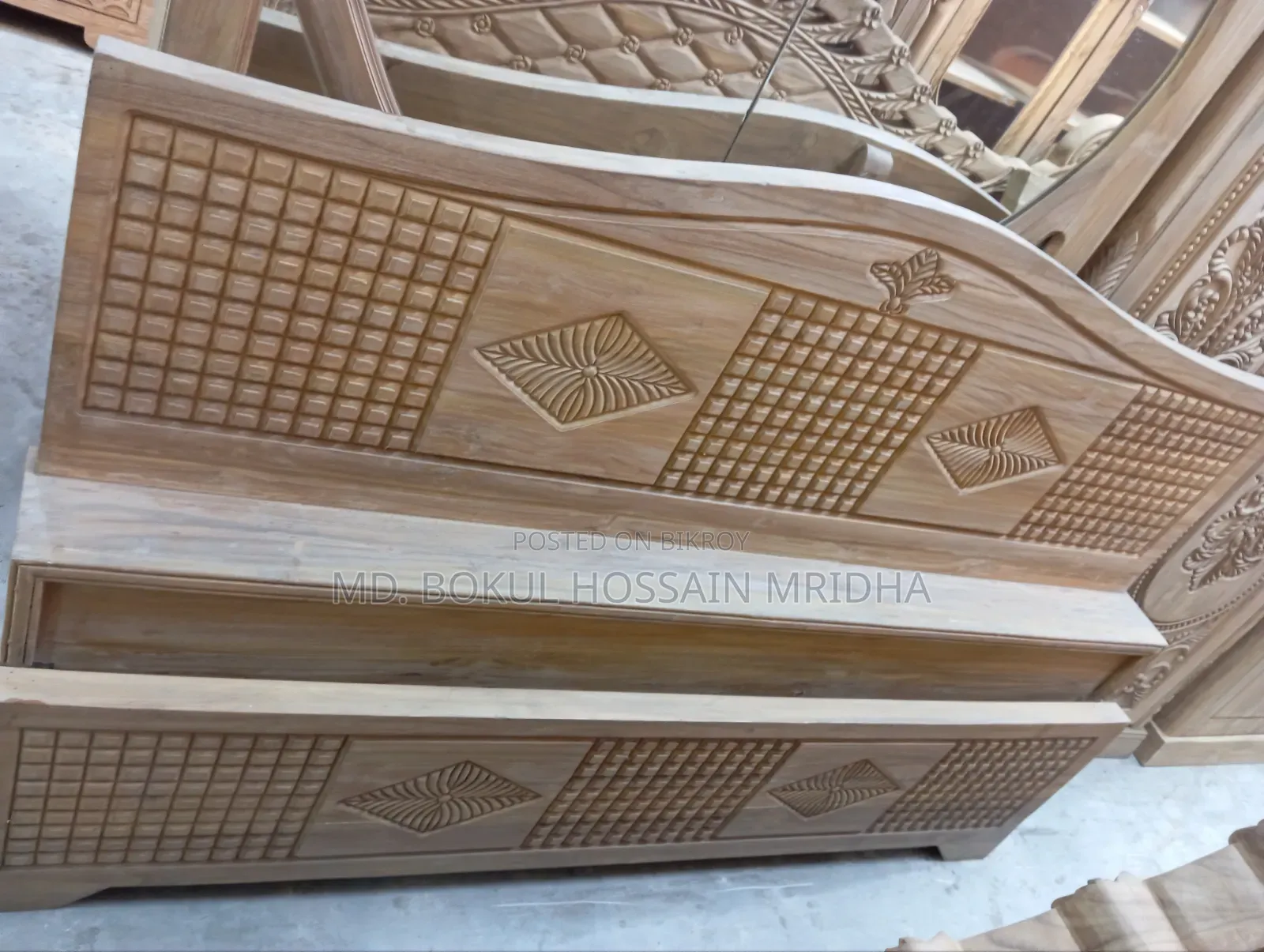সেগুন কাঠের বেড ৬*৭